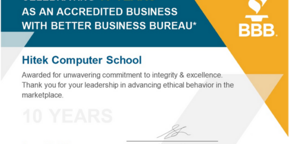 A Legacy of Integrity: 10 Years of BBB Accreditation at Hitek Computer School