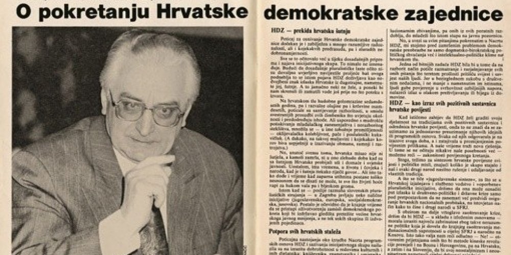 Prije 30 godina, 28.veljače 1989., na Tribini  u društvu hrvatskih književnika, održano je prvo javno predstavljanje programa Hrvatske demokratske zajednice