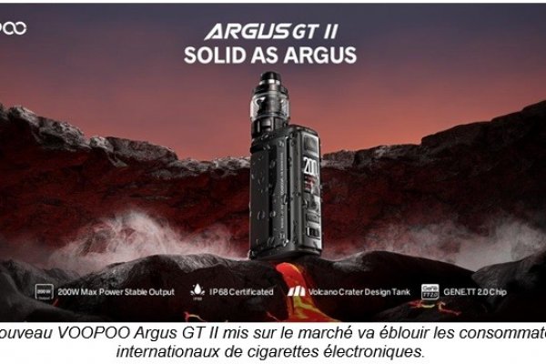 VOOPOO dévoile son nouveau module Argus GT II qui séduit les utilisateurs d'e-cigarettes par son excellente prise en main et son design exquis